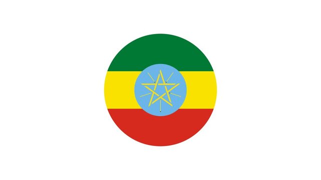  Icon Flag Ethiopia Circle Bounce 4K Transparent