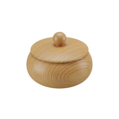 Round Wooden Lidded Storage Jar
