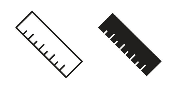 Ruler icon linear symbol. Vector Designs.