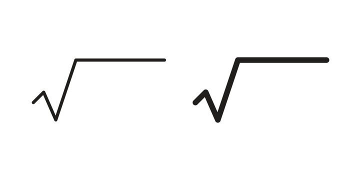Square root icon linear symbol. Vector Designs.