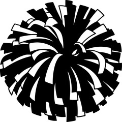 Plakat Black and white pom-pom vector illustration