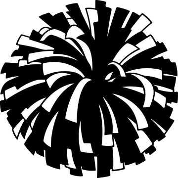 Black and white pom-pom vector illustration