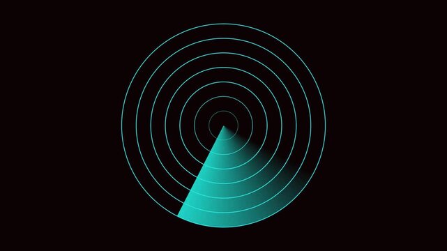 abstract blue and black background rader with rays technology in world.