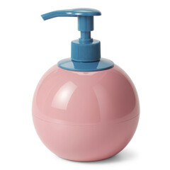 Obraz premium Pink soap dispenser bottle blue