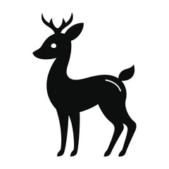 Obraz premium Tiny deer silhouette vector illustration 