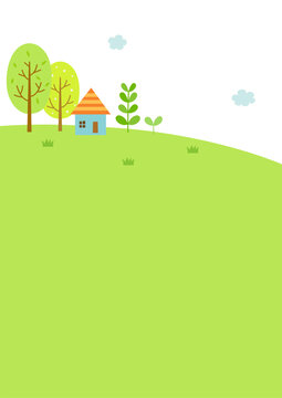 Spring green nature landscape background.