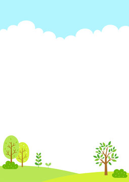 Spring green nature landscape background.