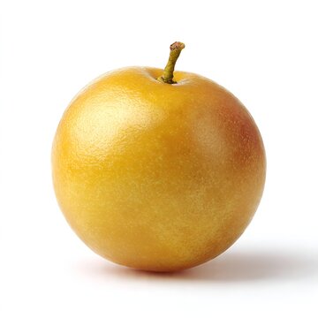 Round Yellow Marian Plum Isolated on White Background

