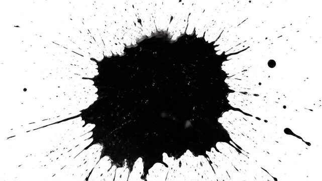 Ink Splatter on White Background Video.