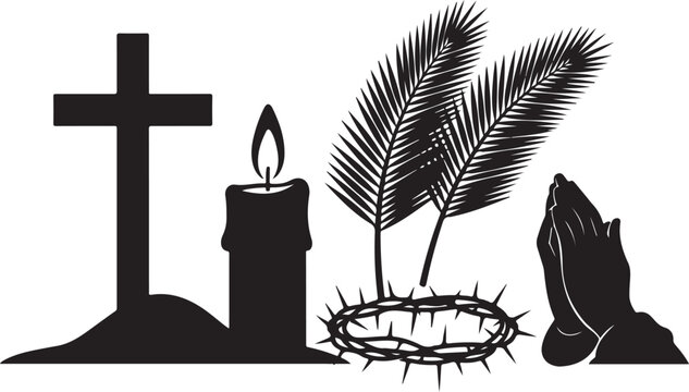 Christian symbols and objects for faith and spirituality concept