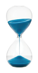 Blue sand hourglass transparent background cutout png