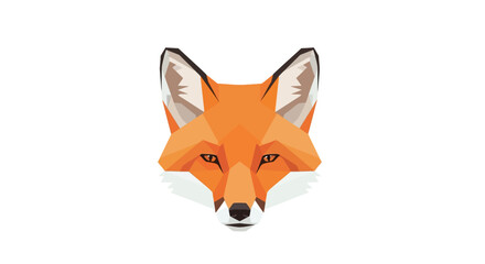 Obraz premium Geometric low poly fox head illustration on white background
