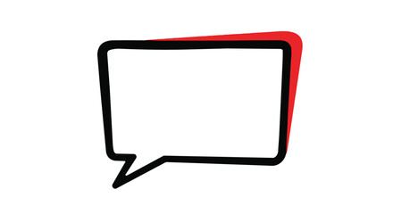 Naklejka premium A comic speech bubble with a red and black outline on a for dialogue or text