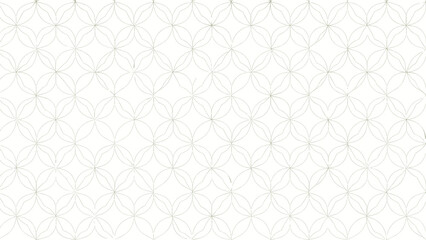 Seamless pattern of delicate circular flower-like geometric outlines in a soft grey tone on white for elegant minimalist design.