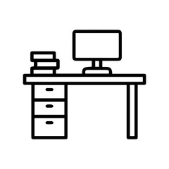 Computer Desk with Books