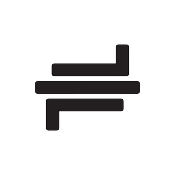 Minimalist Black Geometric Symbol with Three Parallel Horizontal Lines