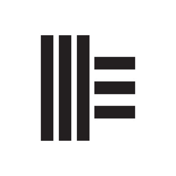 Minimalist Black Geometric Lines Abstract Symbol on White Background