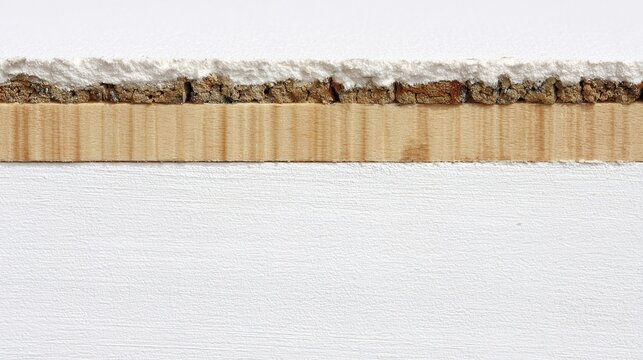 joists. Architectural detail of exposed wooden joists against a plasterboard wall. real-estate listings, architecture portfolios, designed for interior renovation comparisons for interiors.