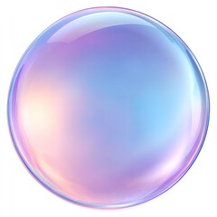 Rendered spherical iridescent soap bubble, transparent, with subtle light refractions