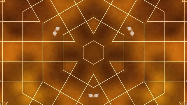 Geometric pattern with symmetrical shapes on abstract brown background illustration