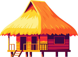 Beach hut bungalow standing as exotic vacation stay