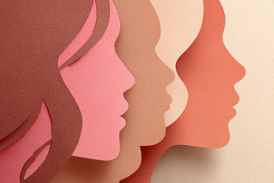 Papercut Layered Women&rsquo;s Day Silhouette Illustration