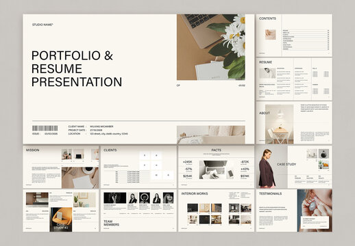 Minimalist Resume Portfolio Presentation Design Template