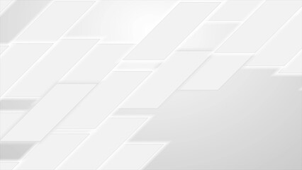Fototapeta premium Grey white minimal tiles tech geometric background