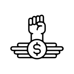 Dollar sign fist symbol