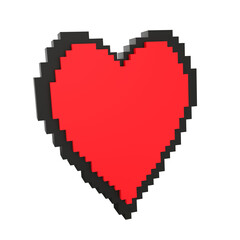 Pixel Heart 3D Illustration