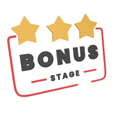Bonus Stage Sign 3D Illustration