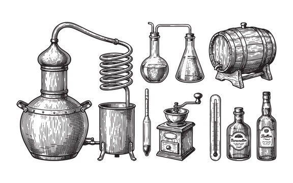 alcohol distillery equipment and moonshine copper pot still
