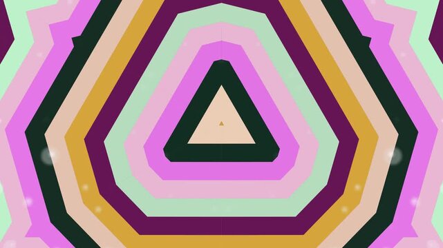Geometric shapes forming a mesmerizing pattern with triangle at center in a kaleidoscope view