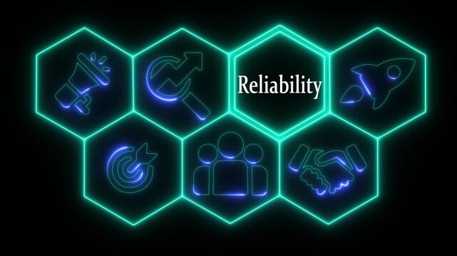 Business Relibility concept animated on abstract technology background . Business, Technology, Internet and networking concept.