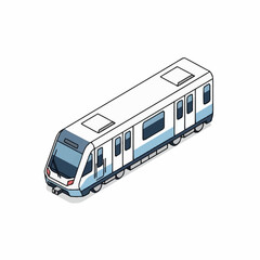 Modern Train with Blue Accents Illustration.
