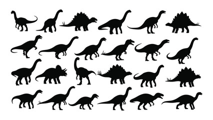 A collection of various dinosaur silhouettes © JubaerAhmed