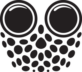 Abstract black silhouette icon of cell structure.