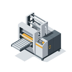Industrial digital printing machine with open tray and control panel.