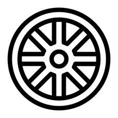 Obraz premium Car Wheel Rim Icon - Auto Tire Component Symbol