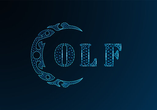 Low poly letter logo OLF design. OLF letter logo low poly vector design on blue color gradient background. OLF logo low poly design