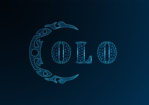 Low poly letter logo OLO design. OLO letter logo low poly vector design on blue color gradient background. OLO logo low poly design