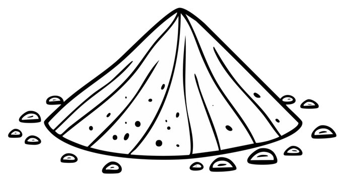 Pile of sand with scattered pebbles illustration