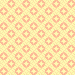 Fototapeta premium Seamless Japanese Geometric Circle Pattern Orange and Yellow Vector Background