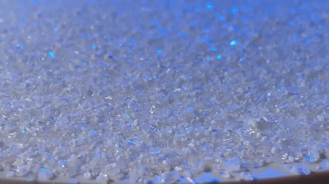 Salt. Salt with magnesium. Epsom salt. Salt particles. Slow motion video. . High quality 4k footage