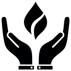 Obraz premium Hands carefully holding a growing leaf or flame symbol representing care and growth