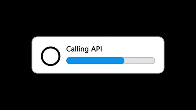 Calling API - Minimal Loader Card with Spinner and Progress Bar (4K Alpha Loop)