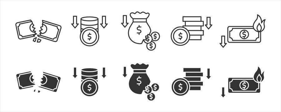 Money Loss Financial Crisis Icon
