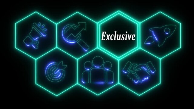 Business Exclusive concept animated on abstract technology background . Business, Technology, Internet and networking concept.