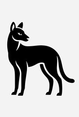 Fototapeta premium Vector illustration of a canine standing profile showcasing its sleek silhouette against a plain background