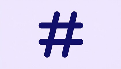 Fototapeta premium Large, blue social media symbol isolated against a light purple background